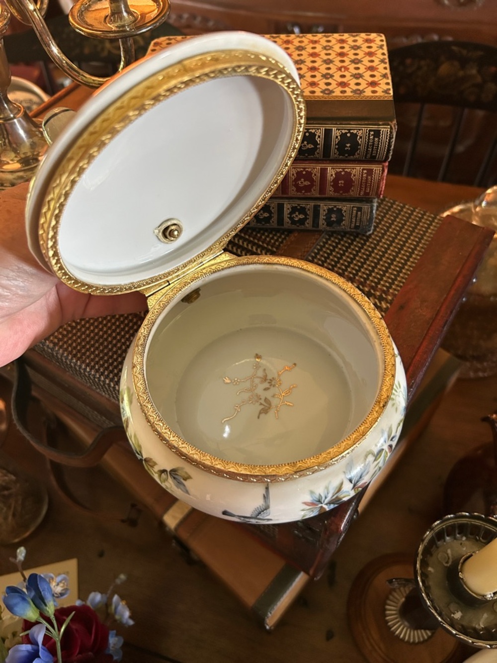 Vintage Chinoiserie Porcelain Silent Butler - Picture 4 of 7